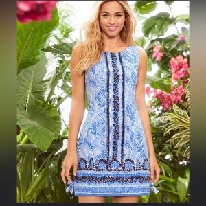 Lilly Pulitzer Mila Stretch Shift Dress Blue Peri Turtley Awesome